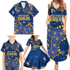 Personalized West Coast Eagles Family Matching Summer Maxi Dress and Hawaiian Shirt Aboriginal Pattern with Graffiti Style