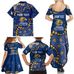 Personalized West Coast Eagles Family Matching Summer Maxi Dress and Hawaiian Shirt Aboriginal Pattern with Graffiti Style