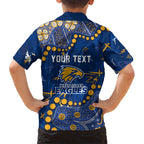 Personalized West Coast Eagles Family Matching Tank Maxi Dress and Hawaiian Shirt Aboriginal Pattern with Graffiti Style