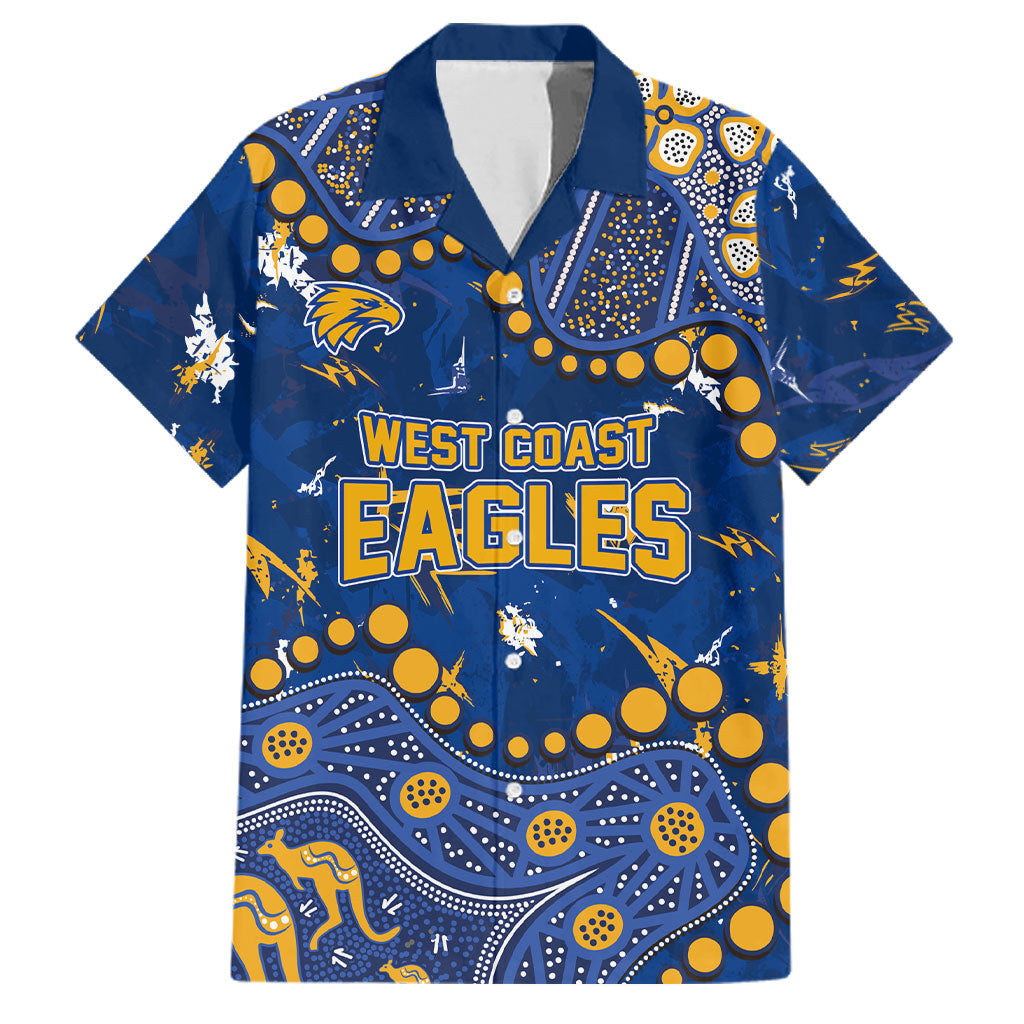 Personalized West Coast Eagles Family Matching Tank Maxi Dress and Hawaiian Shirt Aboriginal Pattern with Graffiti Style