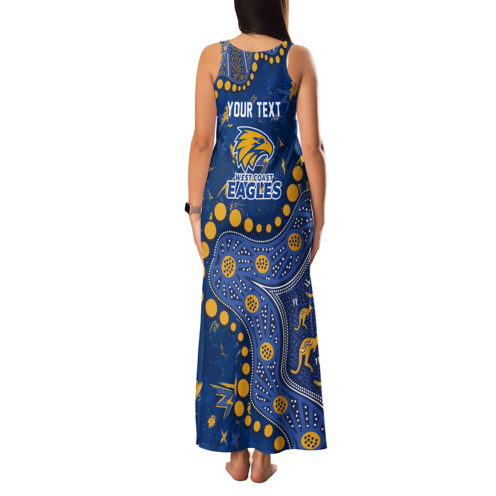Personalized West Coast Eagles Family Matching Tank Maxi Dress and Hawaiian Shirt Aboriginal Pattern with Graffiti Style
