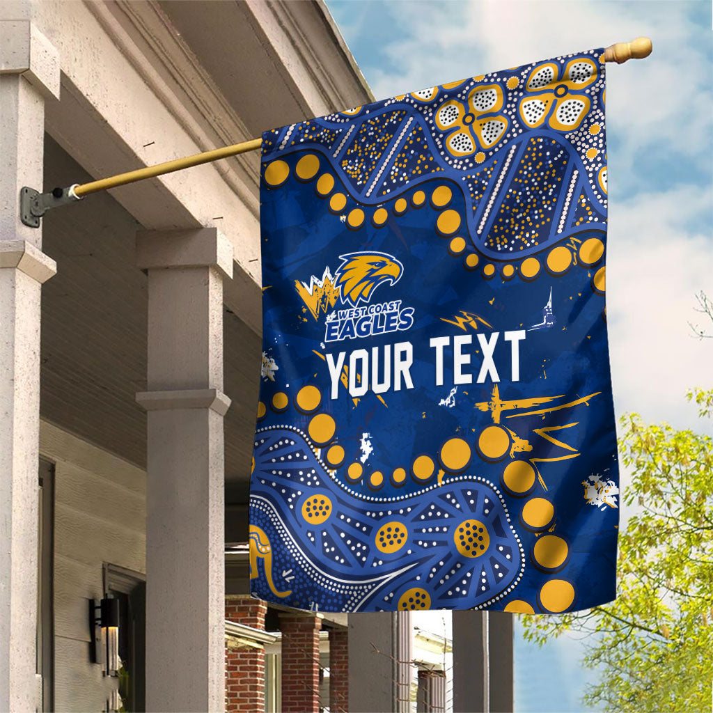 Personalized West Coast Eagles Garden Flag Aboriginal Pattern with Graffiti Style