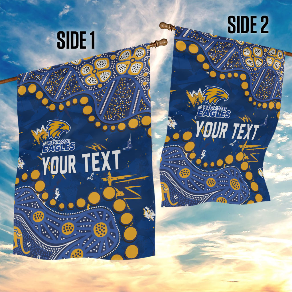 Personalized West Coast Eagles Garden Flag Aboriginal Pattern with Graffiti Style