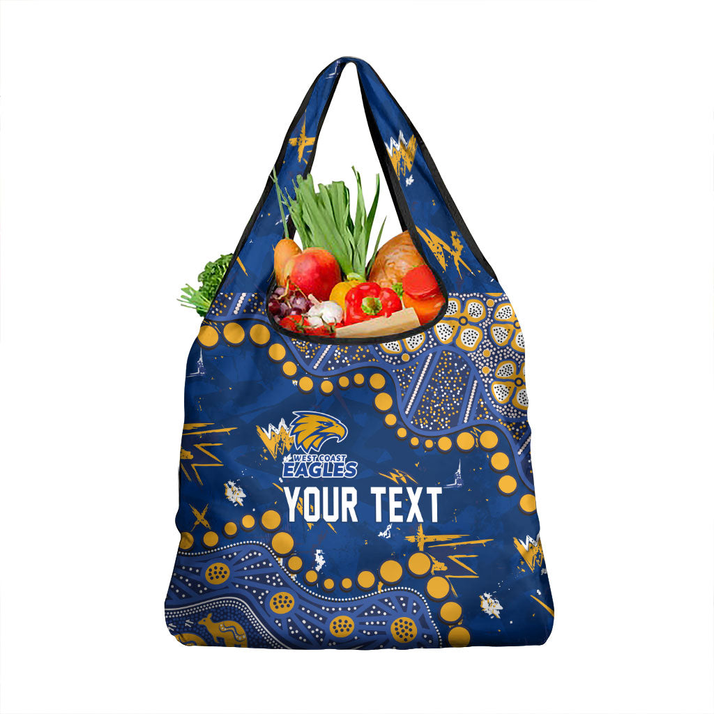 Personalized West Coast Eagles Grocery Bag Aboriginal Pattern with Graffiti Style