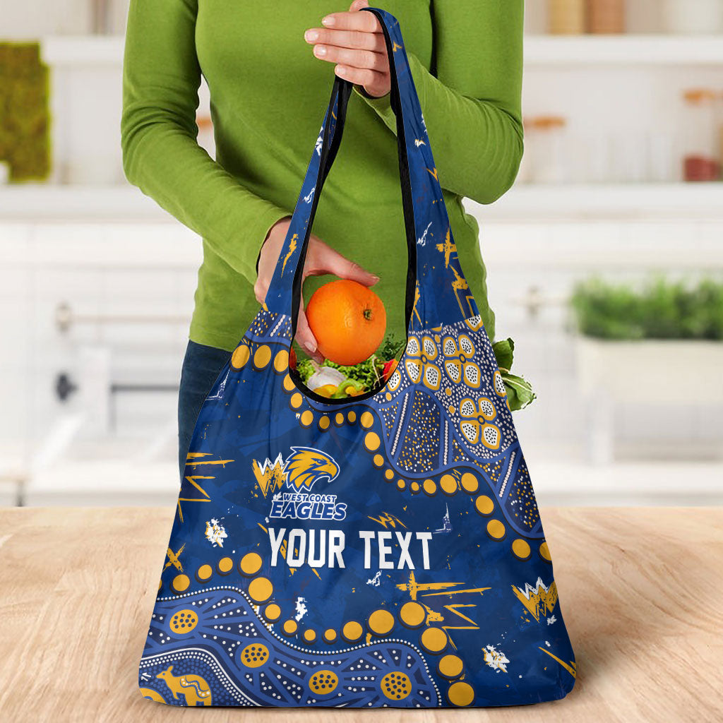 Personalized West Coast Eagles Grocery Bag Aboriginal Pattern with Graffiti Style