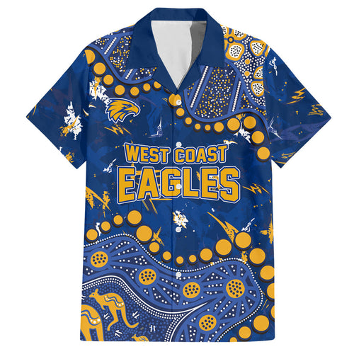 Personalized West Coast Eagles Hawaiian Shirt Aboriginal Pattern with Graffiti Style
