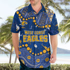 Personalized West Coast Eagles Hawaiian Shirt Aboriginal Pattern with Graffiti Style
