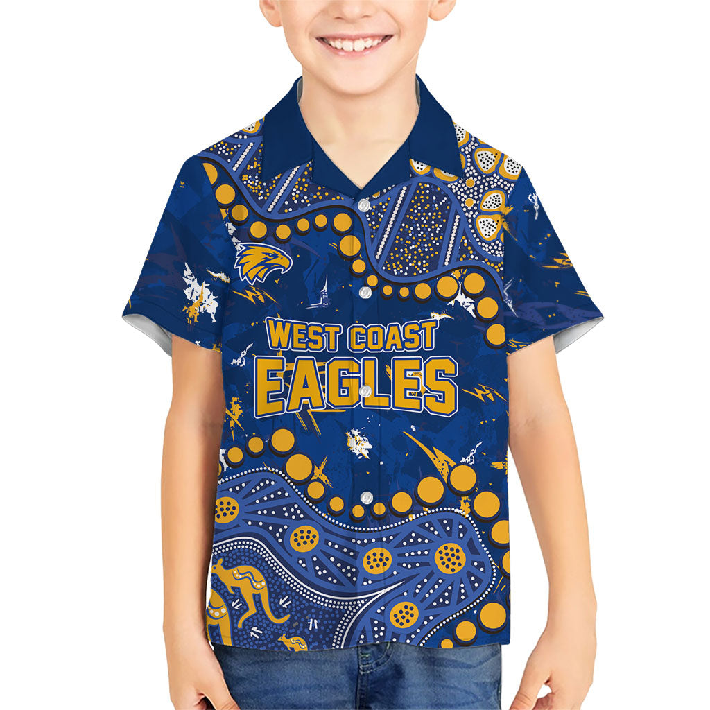 Personalized West Coast Eagles Hawaiian Shirt Aboriginal Pattern with Graffiti Style