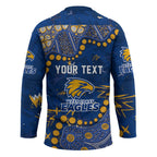 Personalized West Coast Eagles Hockey Jersey Aboriginal Pattern with Graffiti Style