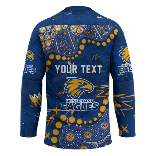 Personalized West Coast Eagles Hockey Jersey Aboriginal Pattern with Graffiti Style