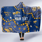 Personalized West Coast Eagles Hooded Blanket Aboriginal Pattern with Graffiti Style