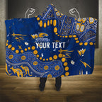 Personalized West Coast Eagles Hooded Blanket Aboriginal Pattern with Graffiti Style