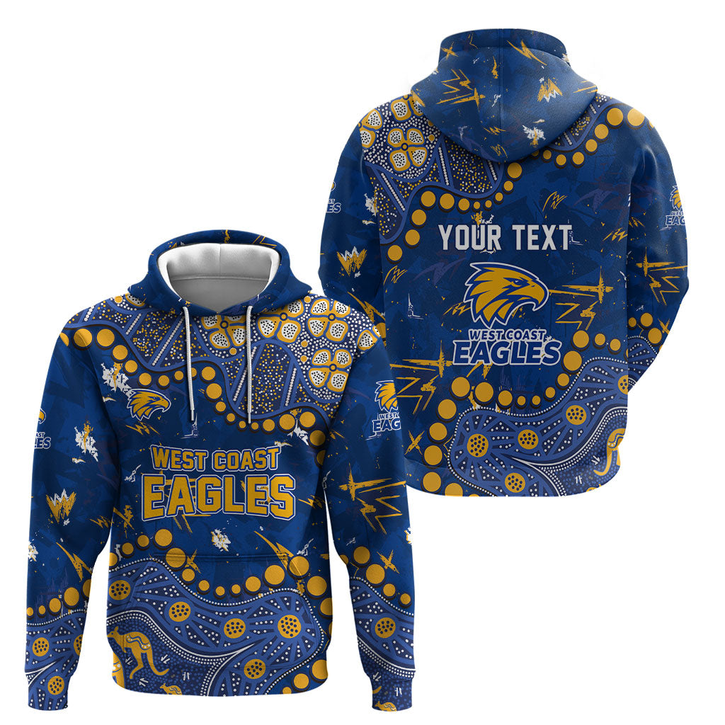 Personalized West Coast Eagles Hoodie Aboriginal Pattern with Graffiti Style