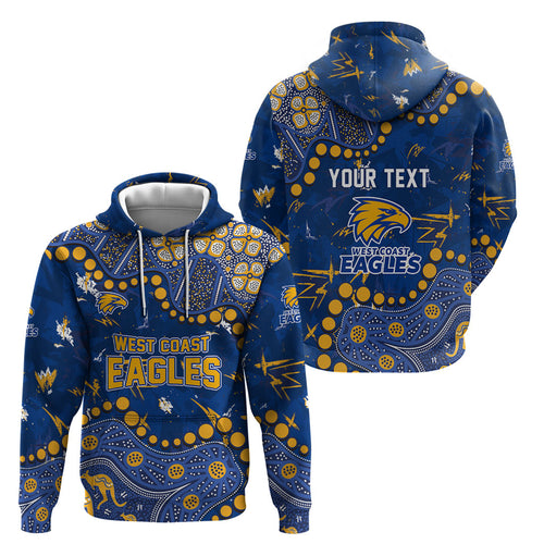 Personalized West Coast Eagles Hoodie Aboriginal Pattern with Graffiti Style