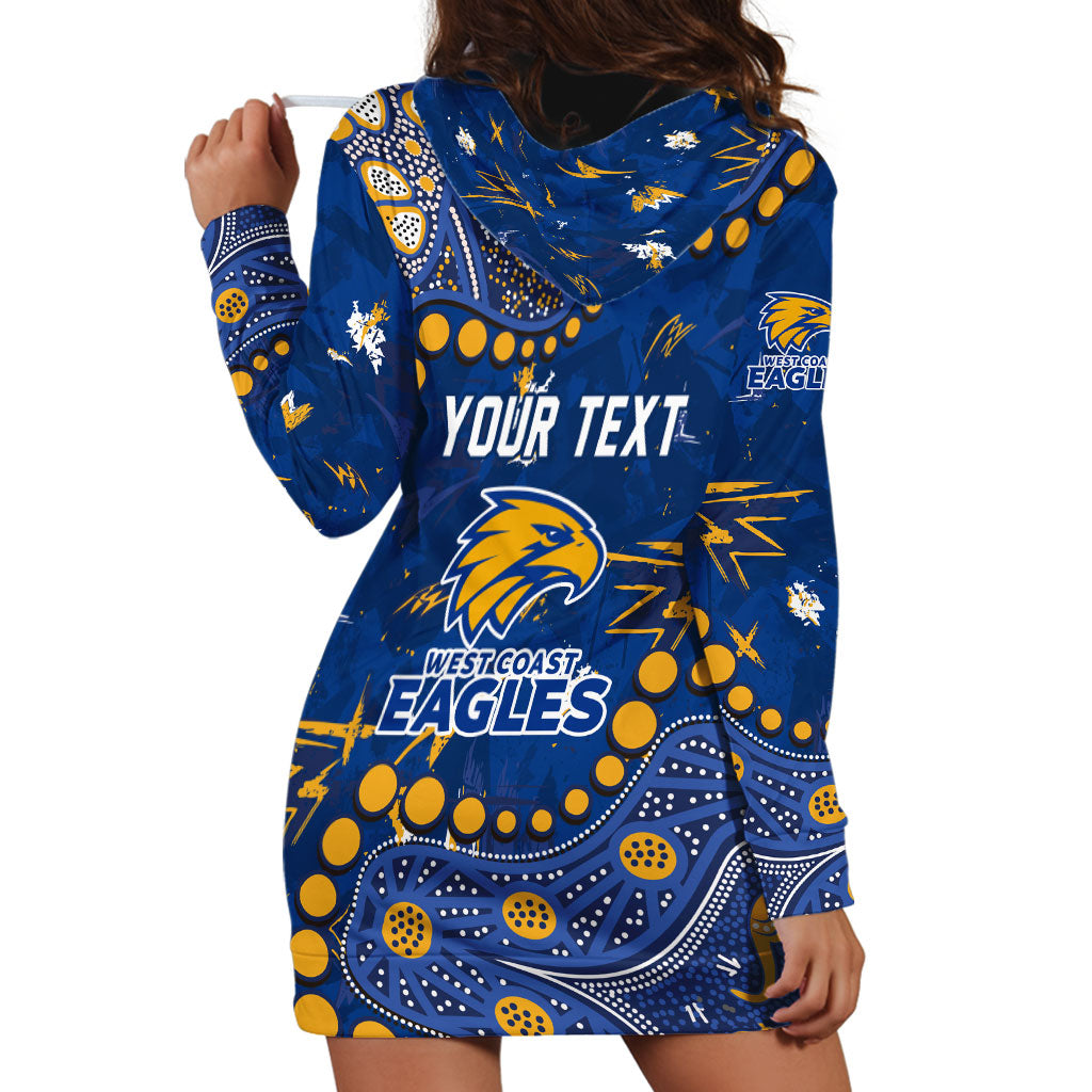 Personalized West Coast Eagles Hoodie Dress Aboriginal Pattern with Graffiti Style