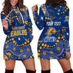 Personalized West Coast Eagles Hoodie Dress Aboriginal Pattern with Graffiti Style