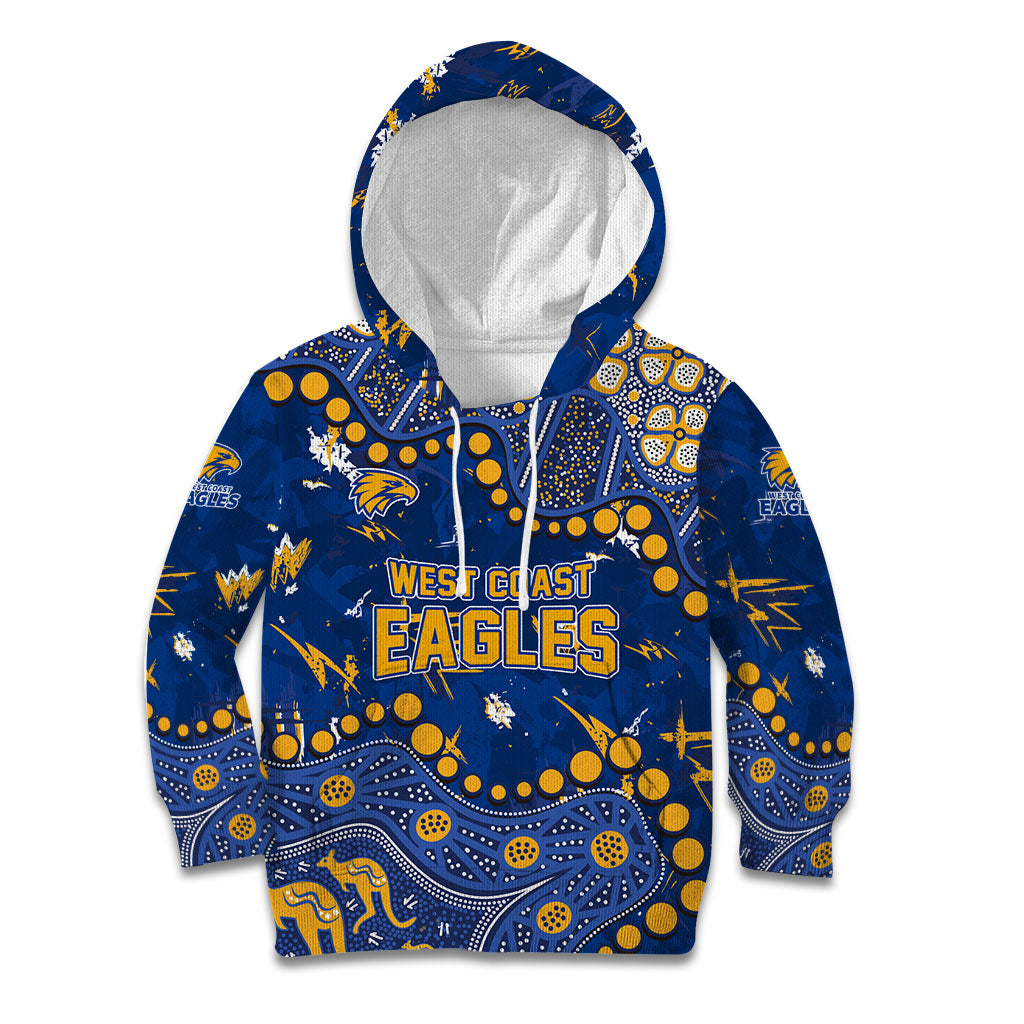Personalized West Coast Eagles Kid Hoodie Aboriginal Pattern with Graffiti Style