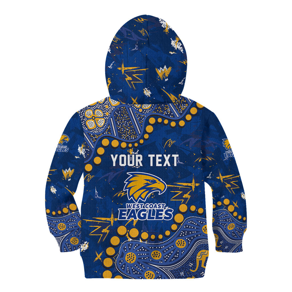 Personalized West Coast Eagles Kid Hoodie Aboriginal Pattern with Graffiti Style
