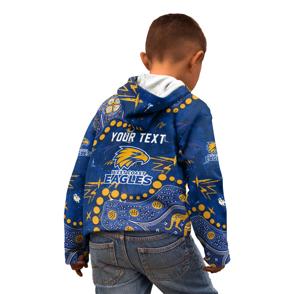 Personalized West Coast Eagles Kid Hoodie Aboriginal Pattern with Graffiti Style