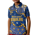 Personalized West Coast Eagles Kid Polo Shirt Aboriginal Pattern with Graffiti Style