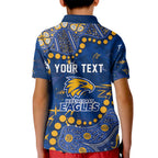 Personalized West Coast Eagles Kid Polo Shirt Aboriginal Pattern with Graffiti Style