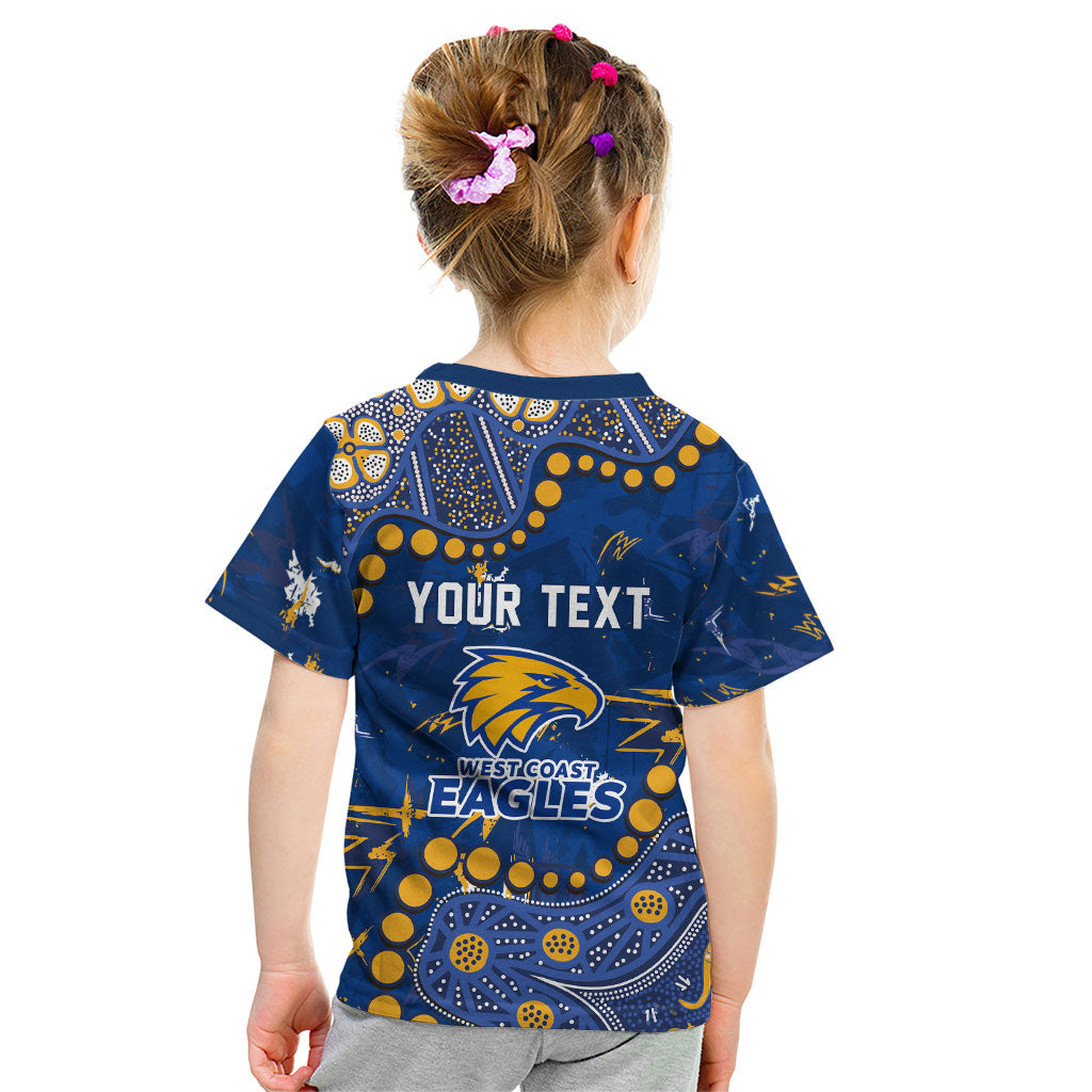Personalized West Coast Eagles Kid T Shirt Aboriginal Pattern with Graffiti Style