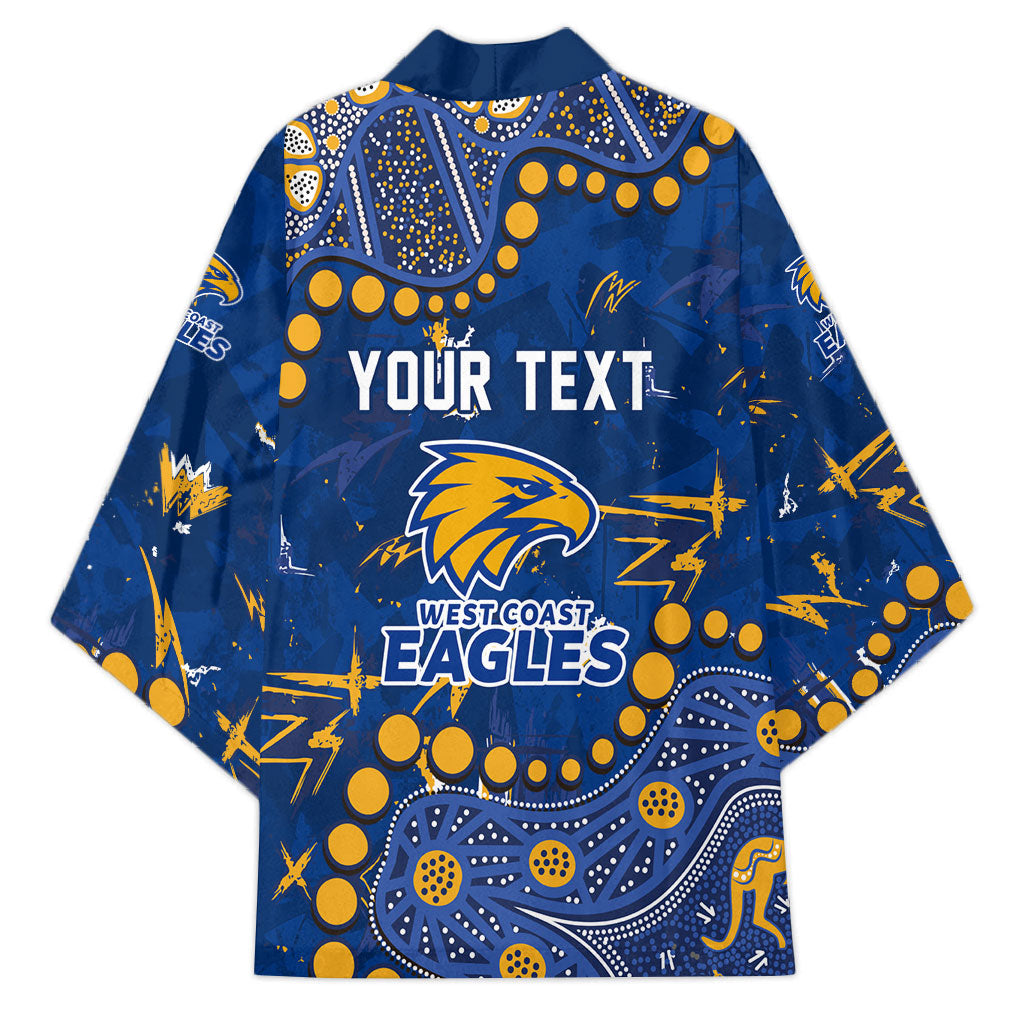 Personalized West Coast Eagles Kimono Aboriginal Pattern with Graffiti Style