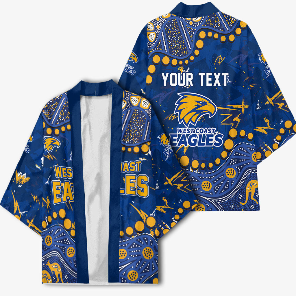 Personalized West Coast Eagles Kimono Aboriginal Pattern with Graffiti Style