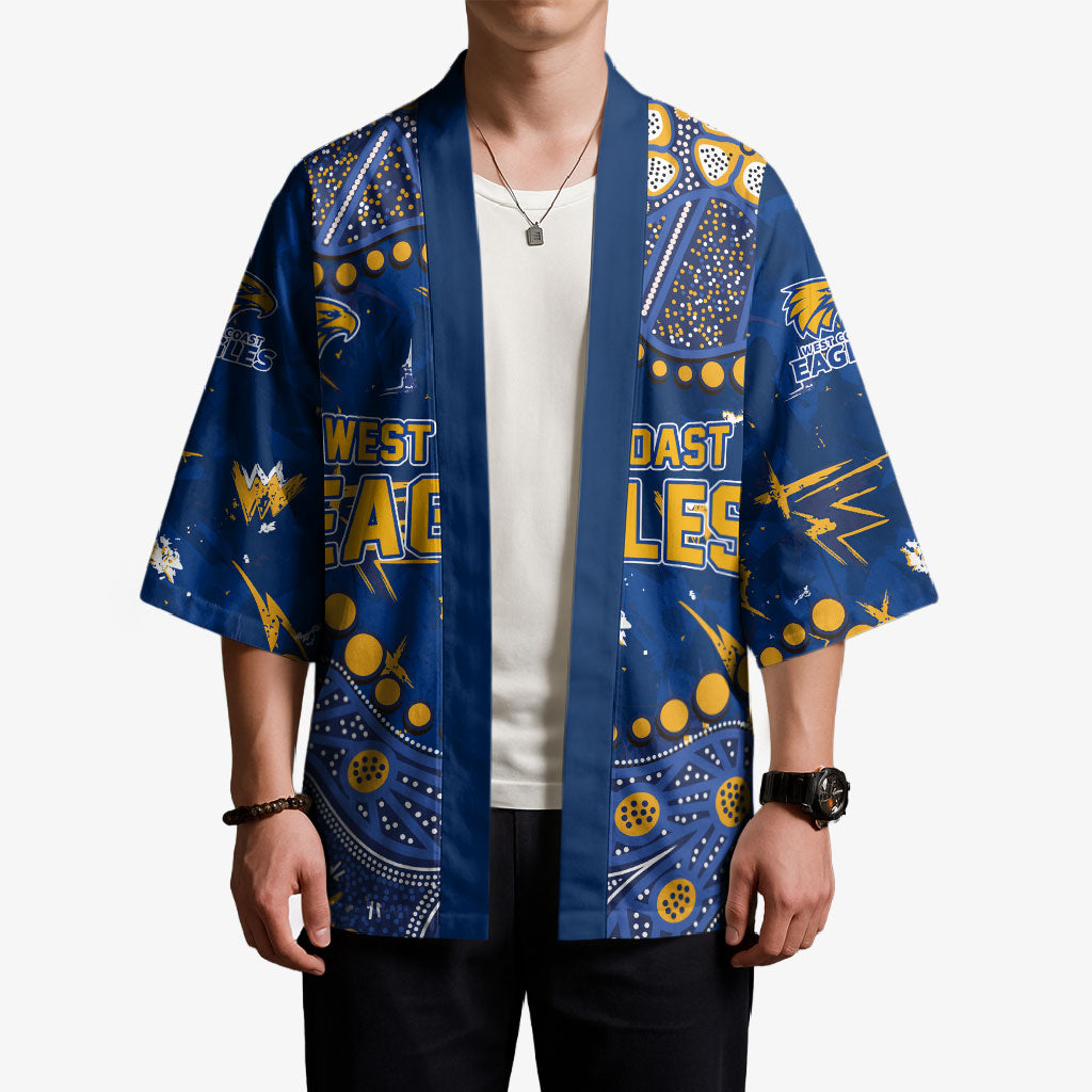 Personalized West Coast Eagles Kimono Aboriginal Pattern with Graffiti Style