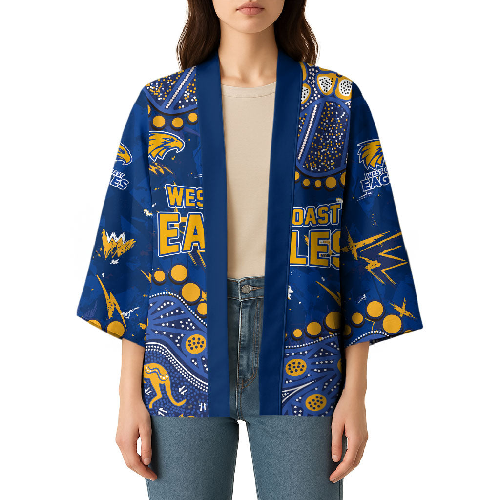 Personalized West Coast Eagles Kimono Aboriginal Pattern with Graffiti Style