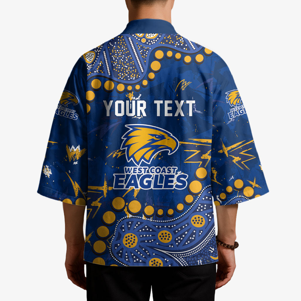 Personalized West Coast Eagles Kimono Aboriginal Pattern with Graffiti Style