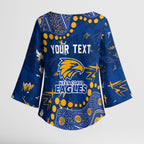 Personalized West Coast Eagles Kimono Sleeve Blouse Aboriginal Pattern with Graffiti Style