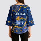 Personalized West Coast Eagles Kimono Sleeve Blouse Aboriginal Pattern with Graffiti Style