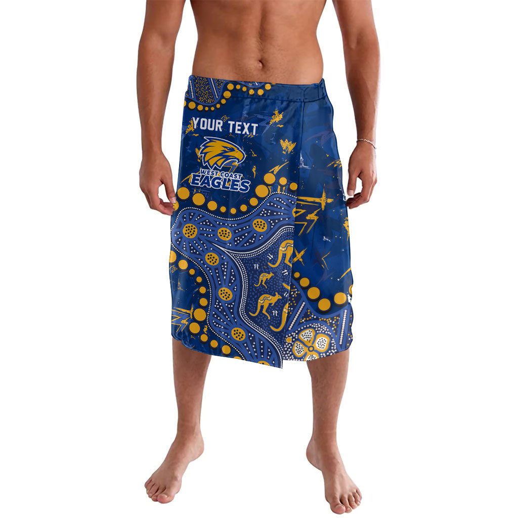 Personalized West Coast Eagles Lavalava Aboriginal Pattern with Graffiti Style