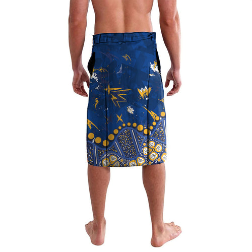 Personalized West Coast Eagles Lavalava Aboriginal Pattern with Graffiti Style