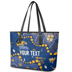 Personalized West Coast Eagles Leather Tote Bag Aboriginal Pattern with Graffiti Style
