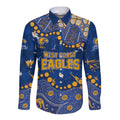 Personalized West Coast Eagles Long Sleeve Button Shirt Aboriginal Pattern with Graffiti Style