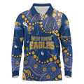 Personalized West Coast Eagles Long Sleeve Polo Shirt Aboriginal Pattern with Graffiti Style