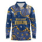 Personalized West Coast Eagles Long Sleeve Polo Shirt Aboriginal Pattern with Graffiti Style