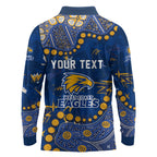 Personalized West Coast Eagles Long Sleeve Polo Shirt Aboriginal Pattern with Graffiti Style