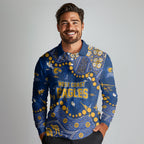 Personalized West Coast Eagles Long Sleeve Polo Shirt Aboriginal Pattern with Graffiti Style