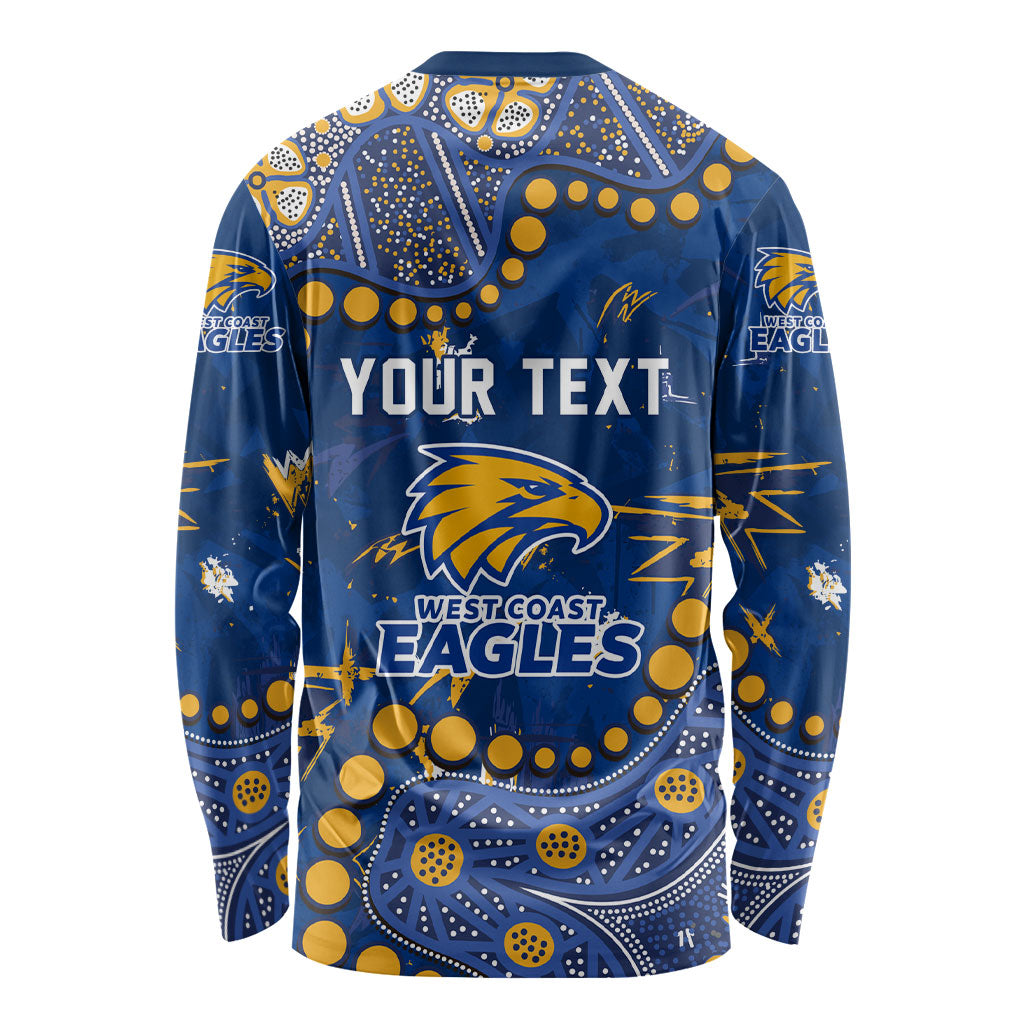 Personalized West Coast Eagles Long Sleeve Shirt Aboriginal Pattern with Graffiti Style