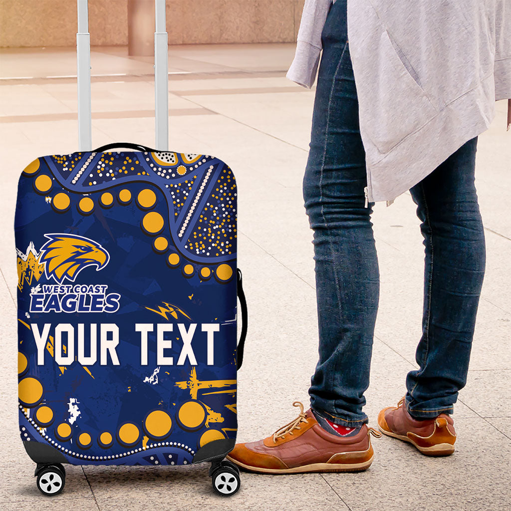 Personalized West Coast Eagles Luggage Cover Aboriginal Pattern with Graffiti Style