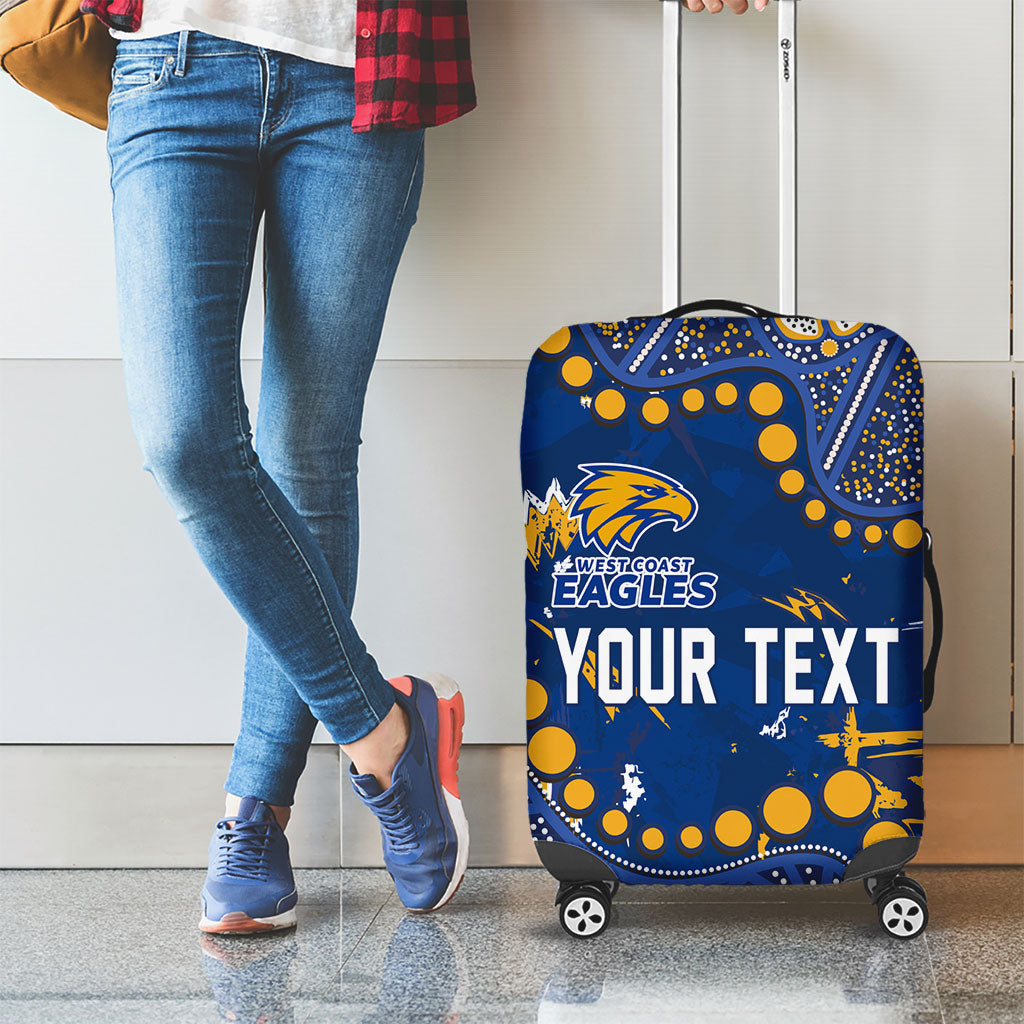 Personalized West Coast Eagles Luggage Cover Aboriginal Pattern with Graffiti Style