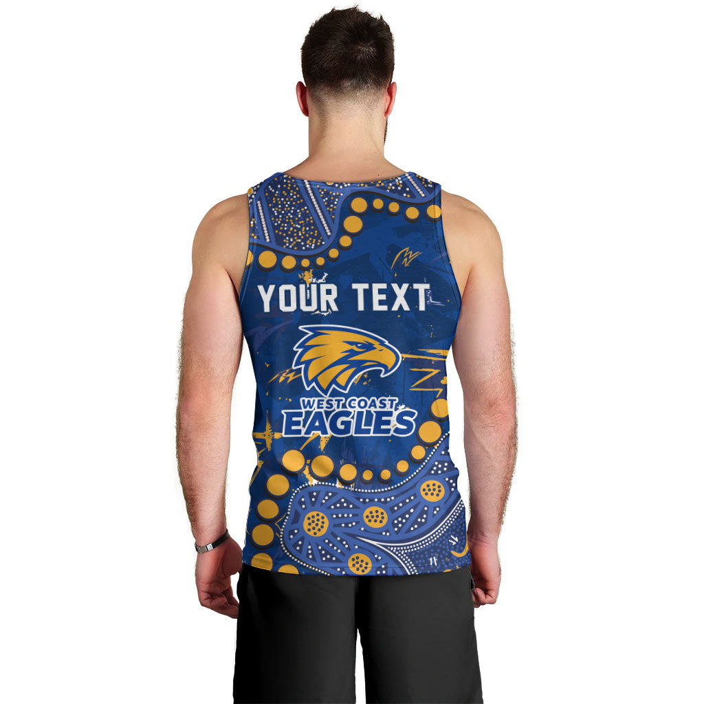 Personalized West Coast Eagles Men Tank Top Aboriginal Pattern with Graffiti Style