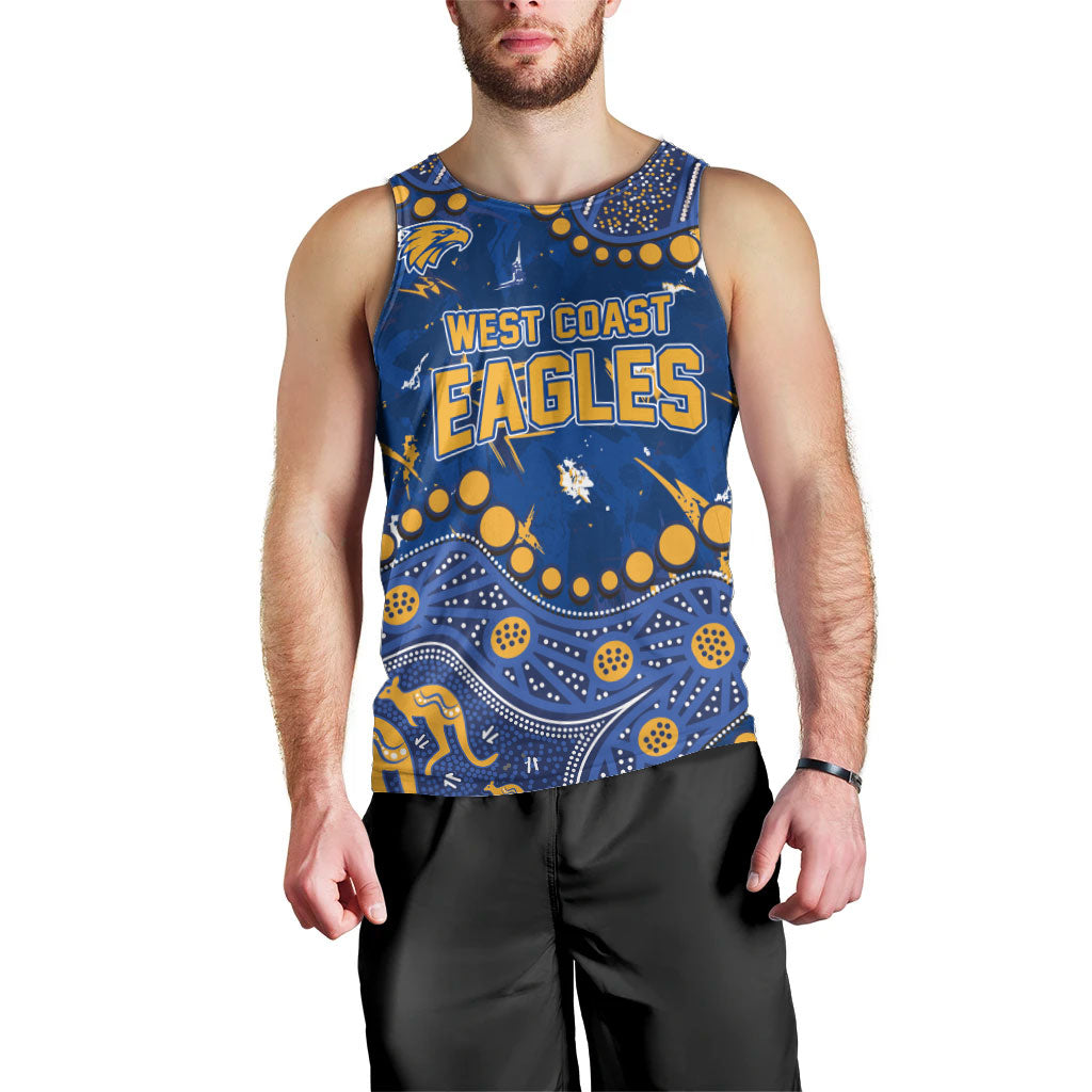 Personalized West Coast Eagles Men Tank Top Aboriginal Pattern with Graffiti Style