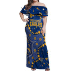 Personalized West Coast Eagles Off Shoulder Maxi Dress Aboriginal Pattern with Graffiti Style