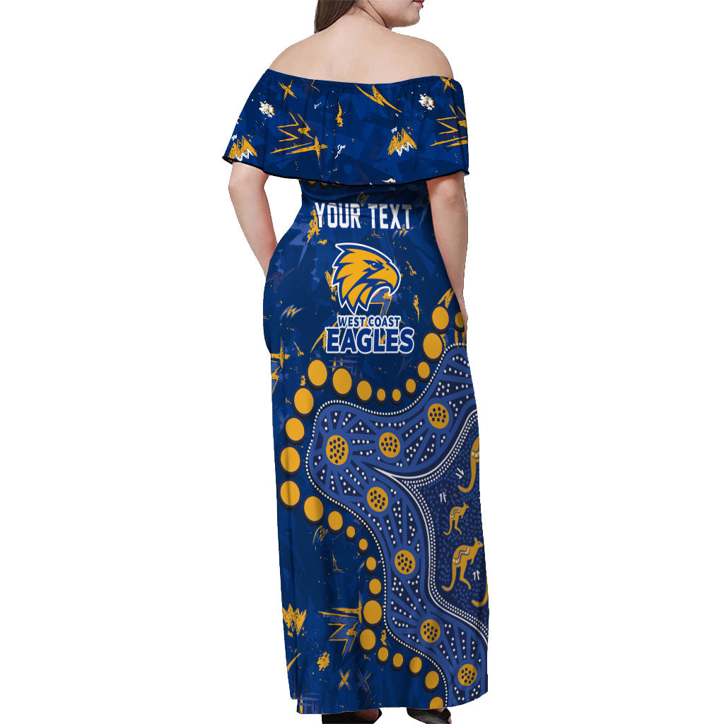 Personalized West Coast Eagles Off Shoulder Maxi Dress Aboriginal Pattern with Graffiti Style