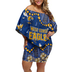 Personalized West Coast Eagles Off Shoulder Short Dress Aboriginal Pattern with Graffiti Style