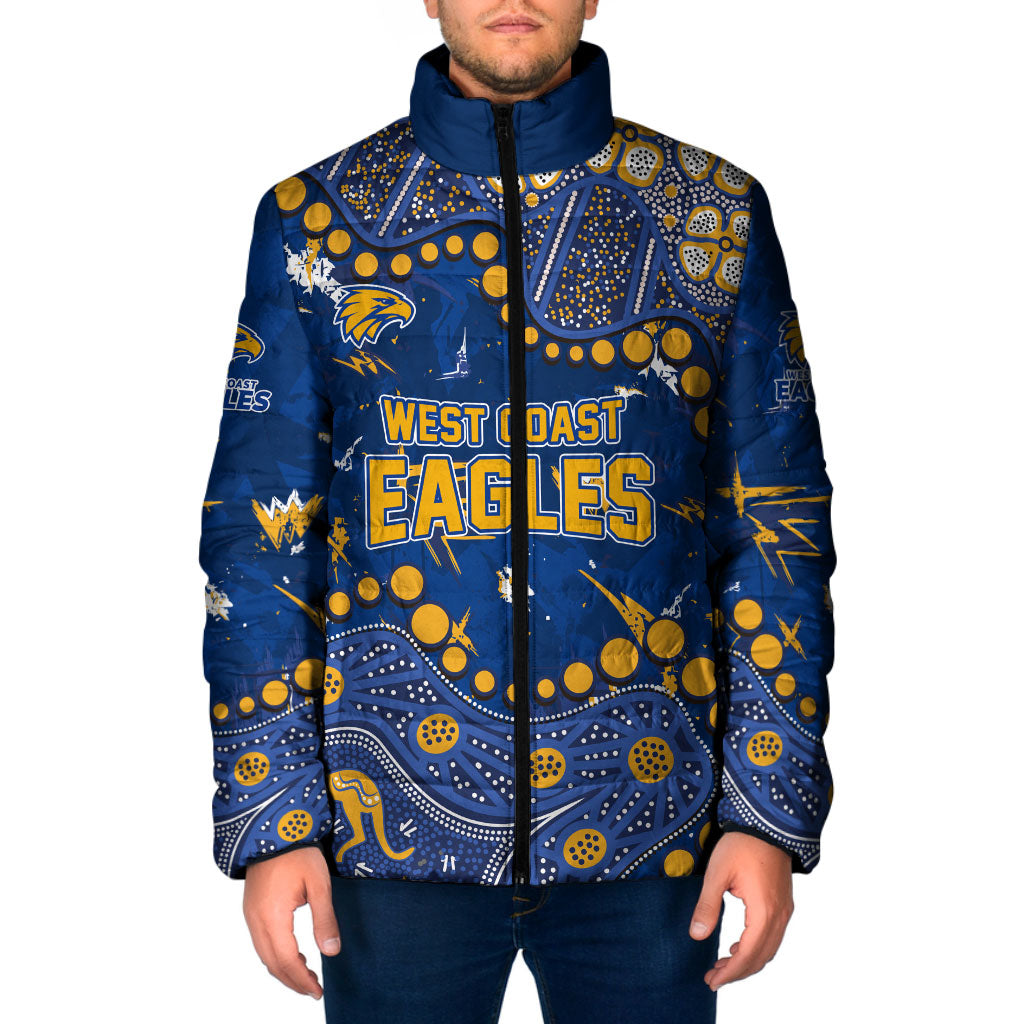 Personalized West Coast Eagles Padded Jacket Aboriginal Pattern with Graffiti Style